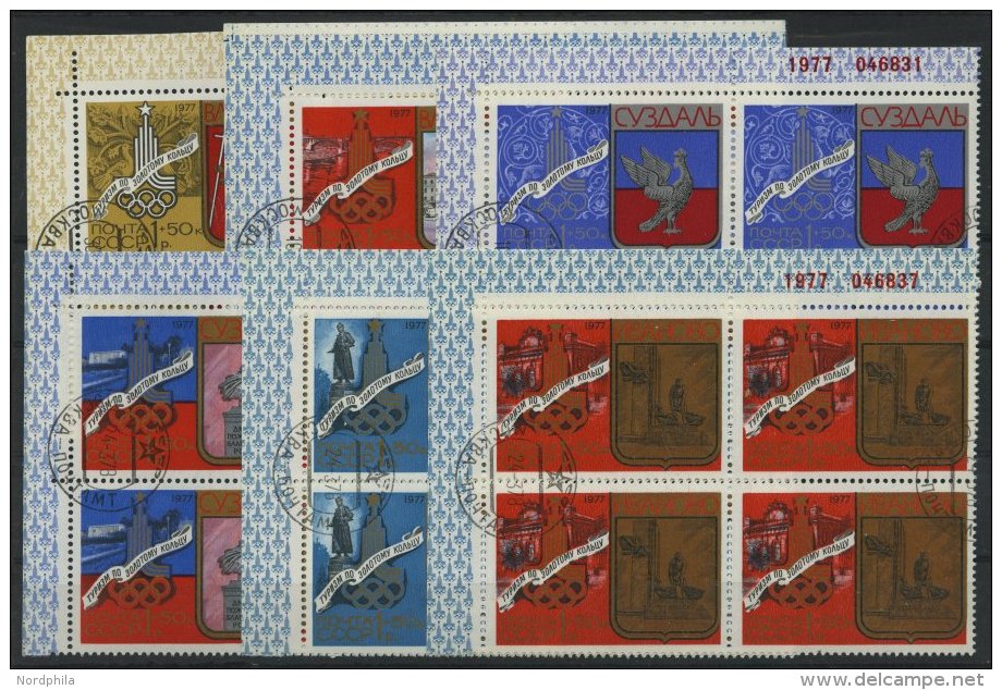 SOWJETUNION 4686-91 VB O, 1977, Olympische Sommerspiele Je In Eckrandviererblocks, Prachtsatz, Mi. (72.-) - Used Stamps