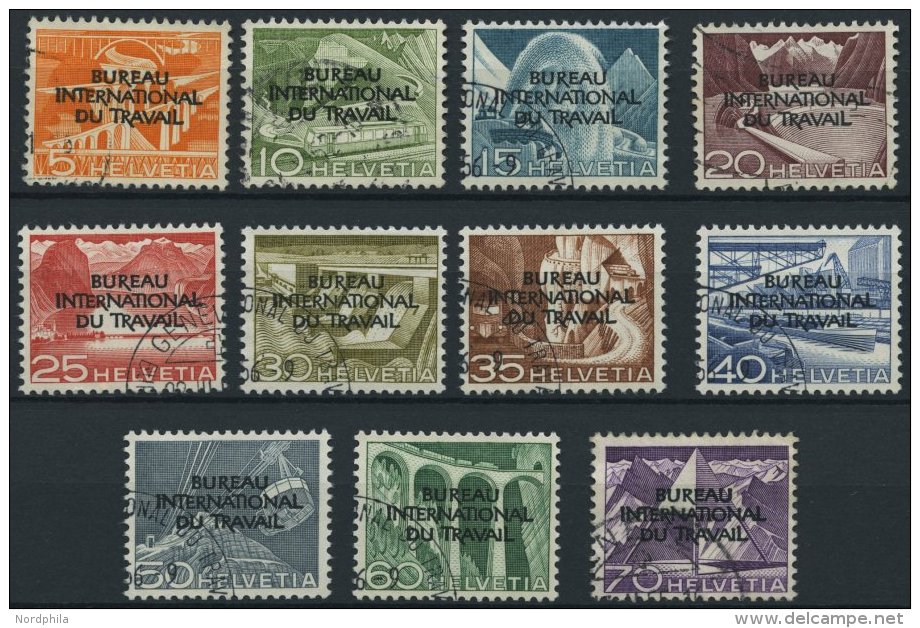 BIT/ILO 83-93 O, 1950, Landschaften, 20 Rp. Wellenstempel, Prachtsatz, Mi. 140.- - Officials