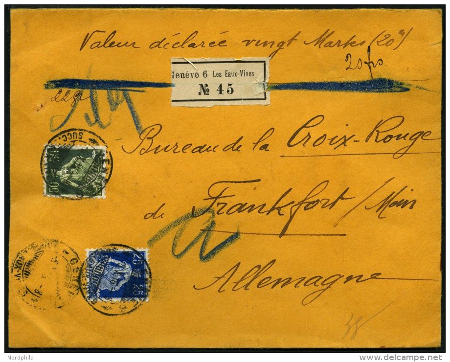 MILITÄRFELDPOST 103,107 BRIEF, 1916, Siegelbrief Eines Internierten An Das Rote Kreuz In Frankfurt/Main, Frankiert - Other & Unclassified
