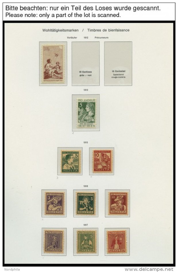 SAMMLUNGEN *,** , 1915-1965, Pro Juventute, Ungebraucht, Bis Auf Wenige Werte Komplette Sammlung Auf Biella Seiten, Meis - Collections