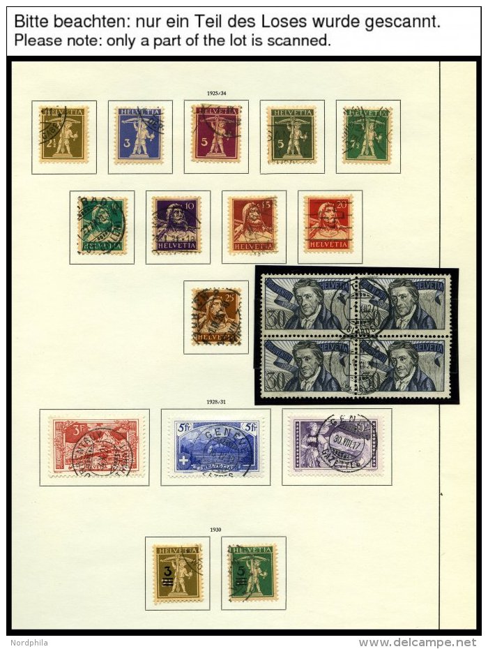 SAMMLUNGEN O, **, Meist Gestempelte Sammlung Schweiz Von 1850-1969 Mit Mittleren Ausgaben, Anfangs Schwach Vertreten, Fe - Collections