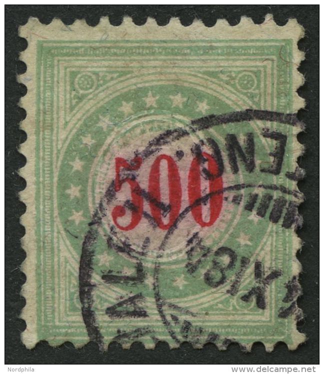 PORTOMARKEN P 22IIAXaK O, 1883, 500 C. Opalgrün/rot, üblich Gezähnt Pracht, Gepr. Abt, Mi. 200.- - Postage Due