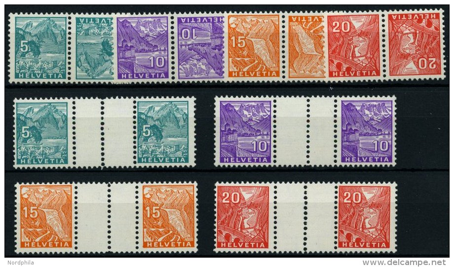 ZUSAMMENDRUCKE **, 1935, Landschaften (K 28-31, WZ 31-34C), Alle 8 Zusammendrucke Komplett, Mi. 138.- - Se-Tenant