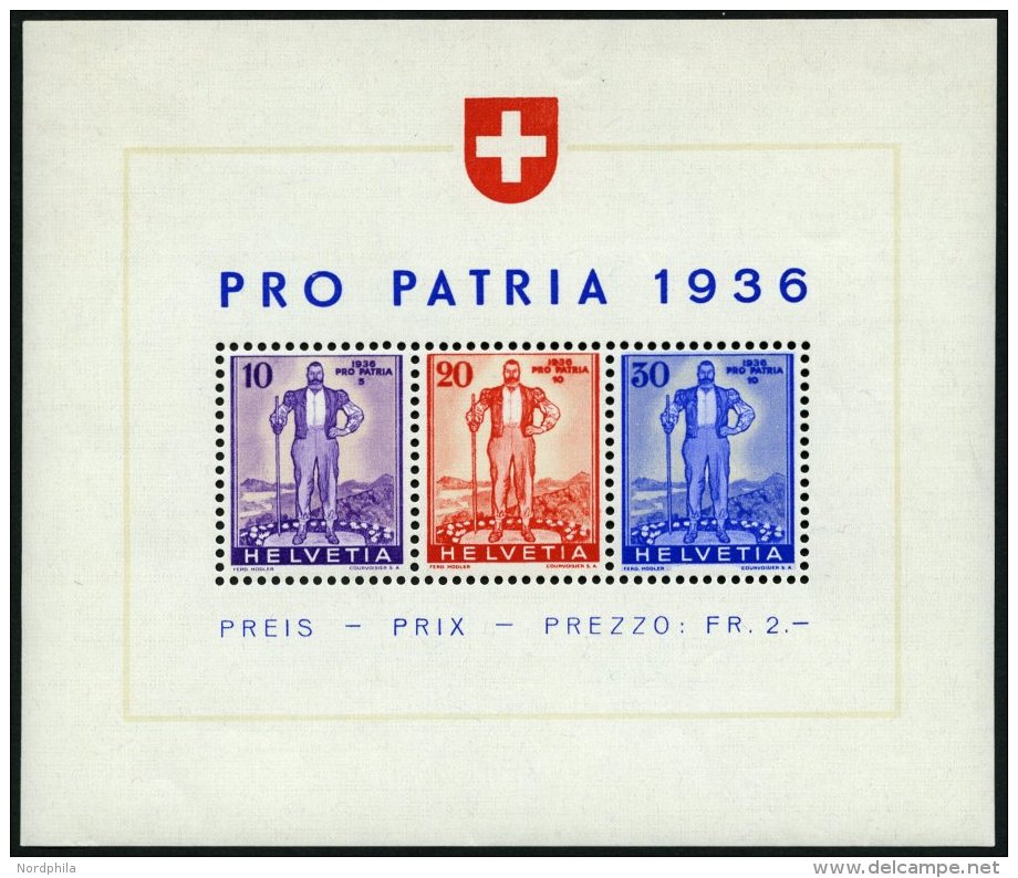 SCHWEIZ BUNDESPOST Bl. 2 **, 1936, Block Pro Patria, Pracht, Mi. 75,- - Used Stamps