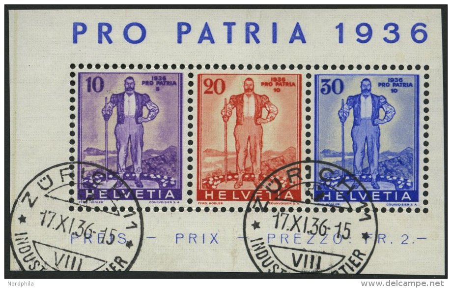 SCHWEIZ BUNDESPOST A294-96 O, 1936, Pro Patria, Prachtstreifen, Mi. 146.- - Used Stamps