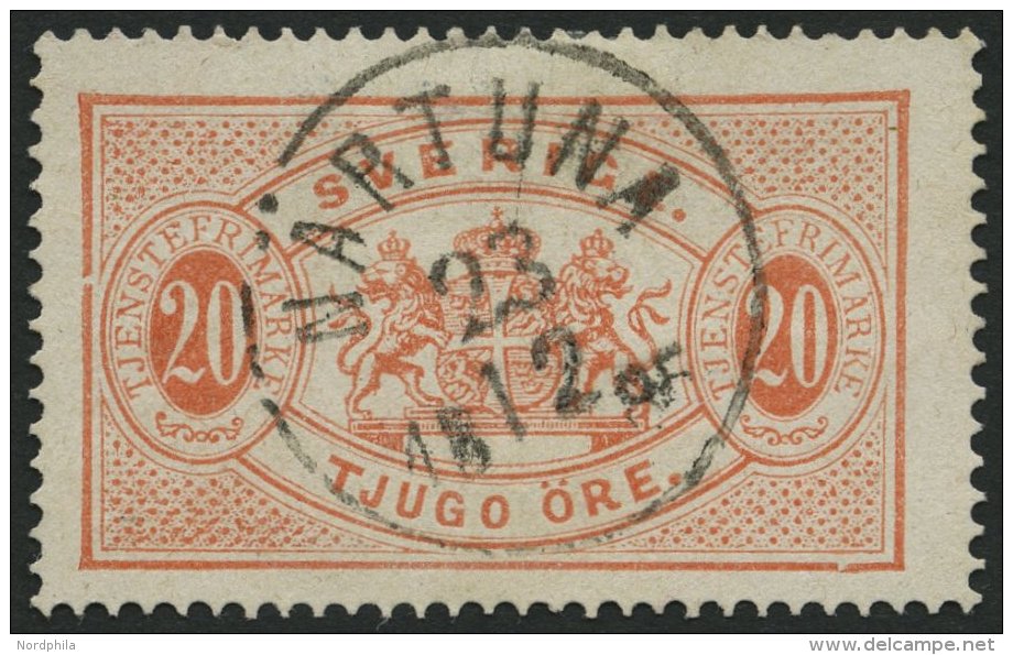 DIENSTMARKEN D 7Aa O, 1874, 20 Ö. Lachsrot, Gezähnt 14, K1 NATUNA, Kabinett, Mi. 70.- - Dienstzegels