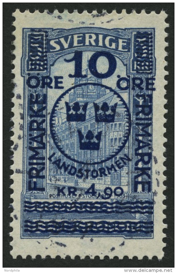 SCHWEDEN 96 O, 1916, 5 Kr. Landsturm I, Pracht, Mi. 360.- - Used Stamps