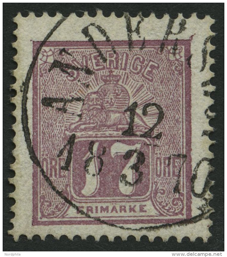 SCHWEDEN 15a O, 1866, 17 Ö. Rotlila, K1 ANDERSLÖV, Pracht - Used Stamps