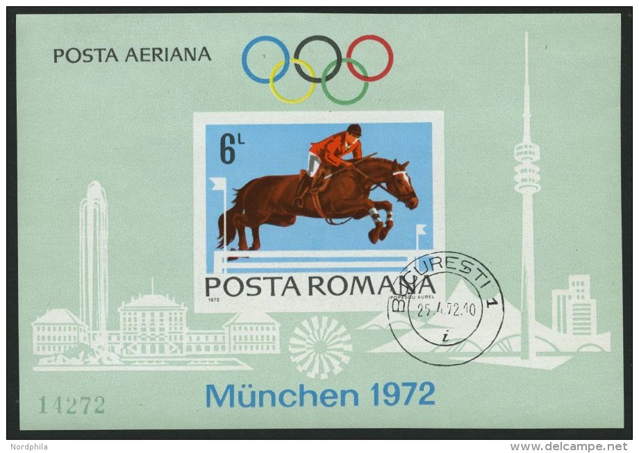 RUMÄNIEN Bl. 94 O, 1972, Block Olympische Spiele, Pracht, Mi. 110.- - Other & Unclassified