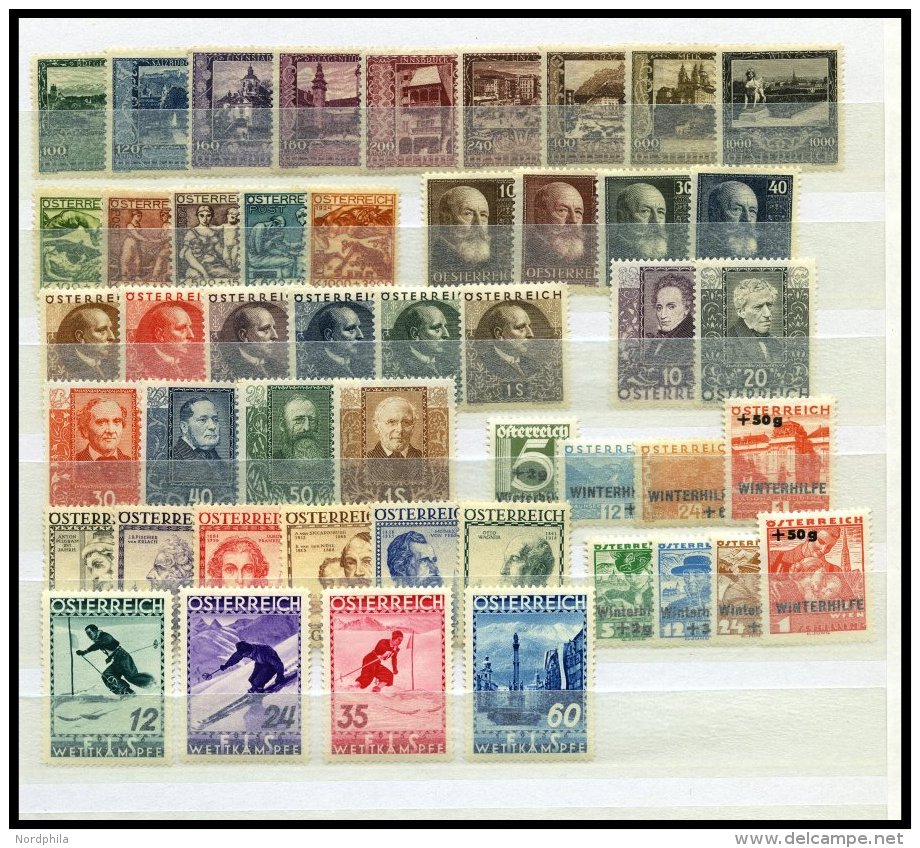 LOTS A. 433-626 *,** , 1923-36, 9 Verschiedene Prachtsätze, Mi. 550.- - Collections