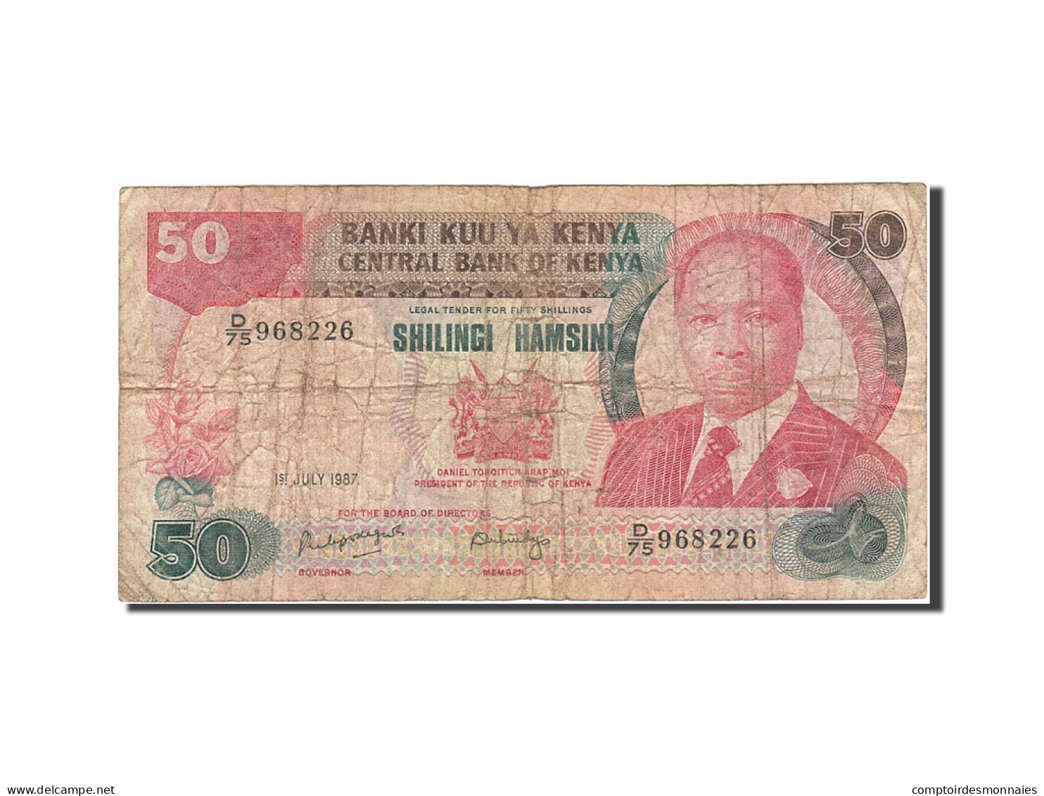 Billet, Kenya, 50 Shillings, 1980-1981, 1987-07-01, KM:22d, B - Kenia