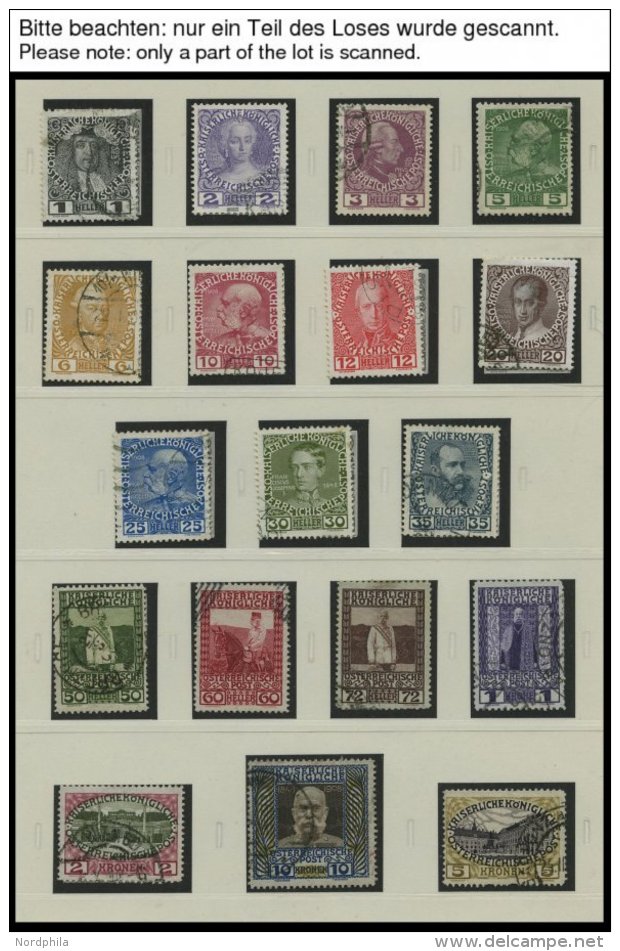 SAMMLUNGEN O, Kleiner Gestempelter Sammlungsteil Österreich Von 1906-18 Mit Einigen Mittleren Ausgaben, Etwas Unter - Collections