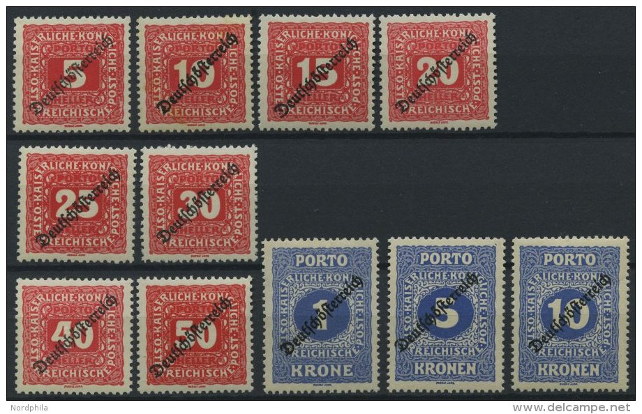 PORTOMARKEN P 64-74 **, 1919, Deutschösterreich, Prachtsatz, Mi. 180.- - Strafport