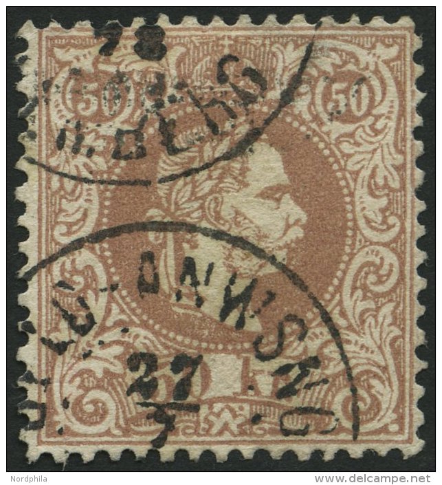 STERREICH 41Ia O, 1867, 50 Kr. Braun, Grober Druck, K1 GELD-ANWEISUNG..., Pracht, Gepr. Drahn, Mi. 150.- - Oblitérés