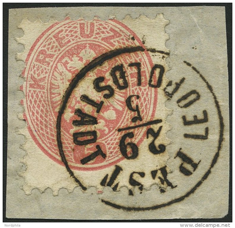 STERREICH 32 BrfStk, 1863, 5 Kr. Rosa, Ungarischer K1 PEST LEOPOLDSTADT, Prachtbriefstück - Oblitérés