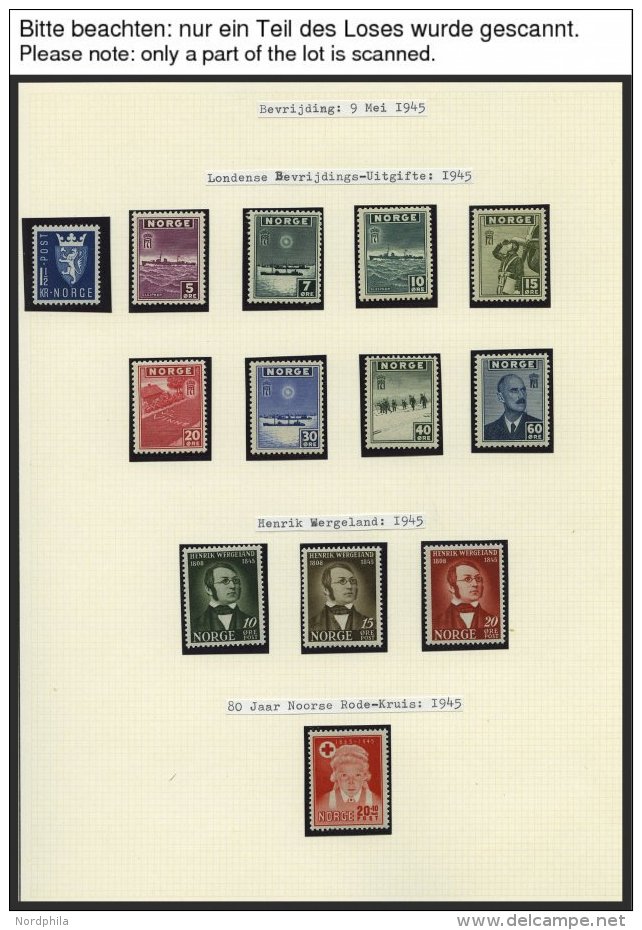 SAMMLUNGEN, LOTS **,Brief, BrfStk, Wohl Komplette Postfrische Sammlung Norwegen Von 1945-96 In 5 SAFE-Alben, Dabei Schwa - Collections