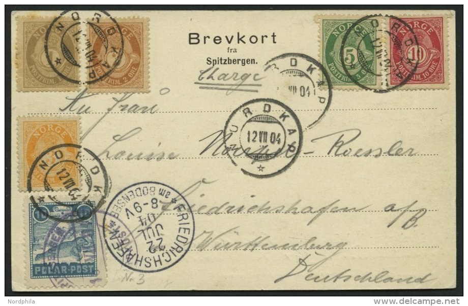 NORWEGEN 52-56 BRIEF, 1904, Einschreib-Ansichtskarte Vom NORDKAP, Fünffarbenfrankatur Und Bade-Vignette Mit Bindest - Otros & Sin Clasificación