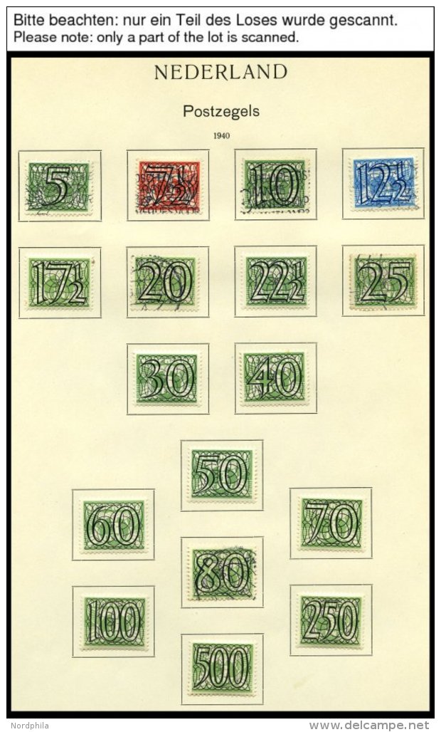 SAMMLUNGEN, LOTS *,o , überwiegend Gestempelte Sammlung Niederlande Von 1852-1969 Mit Einigen Guten Werten Im Postz - Colecciones Completas