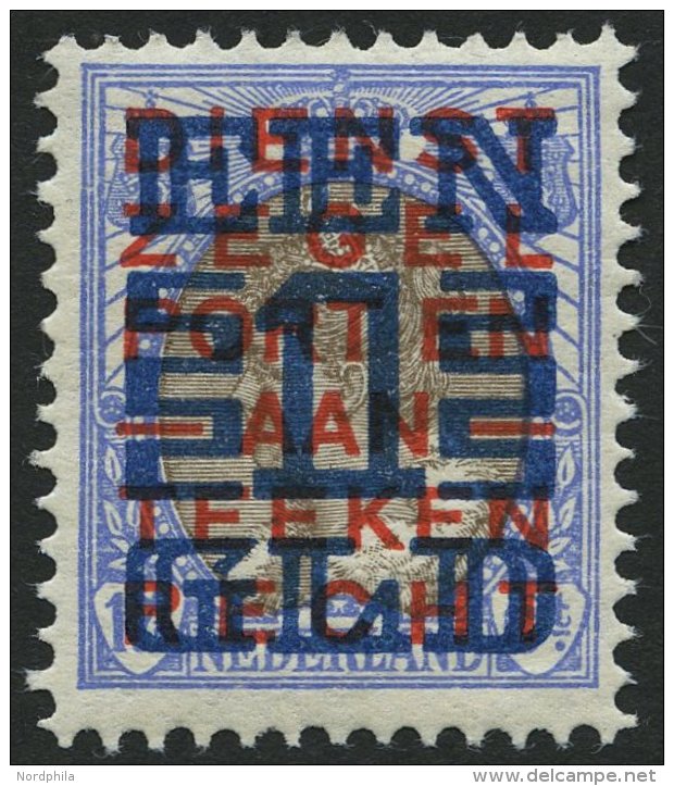 NIEDERLANDE 137A *, 1923, 1 G. Auf 171/2 C. Ultramarin/braun, Falzreste, Gezähnt K 121/2, Falzrest, Pracht - Pays-Bas