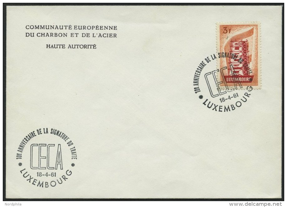 LUXEMBURG 556 BRIEF, 1956, 3 Fr. Europa Mit Sonderstempel Auf Umschlag, Pracht - Officials