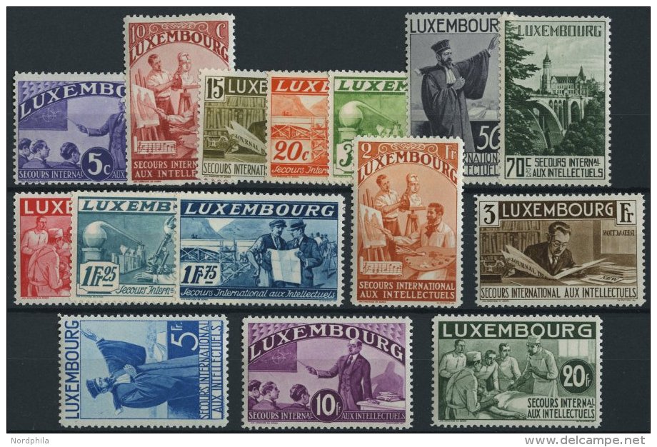 LUXEMBURG 266-80 *, 1935, Interlektuelle, Falzrest, Prachtsatz - Officials