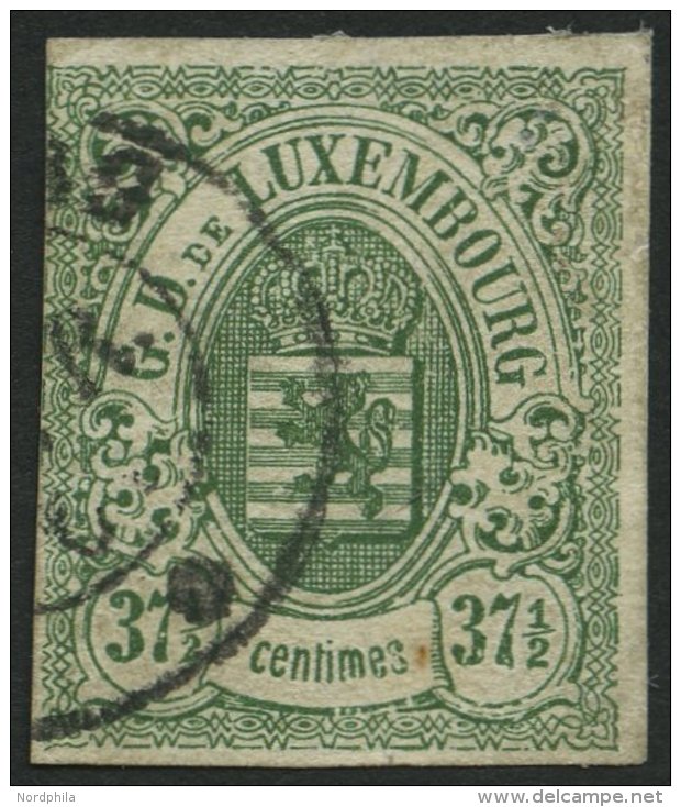 LUXEMBURG 10 O, 1859, 371/2 C. Grün, Links Teils Leicht Berührt Sonst Vollrandig Pracht, Mi. 250.- - Officials