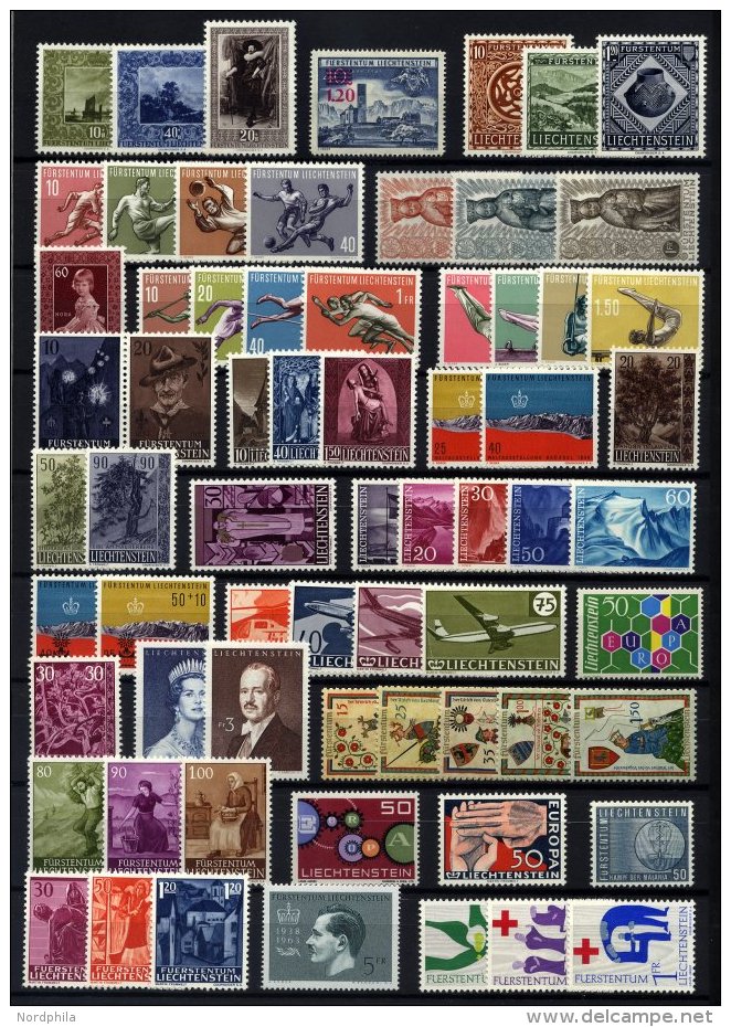 SAMMLUNGEN, LOTS A.301-535 *, **, Ungebrauchte Partie Verschiedener Werte Liechtenstein Von 1951-70, Fast Nur Prachterha - Collections