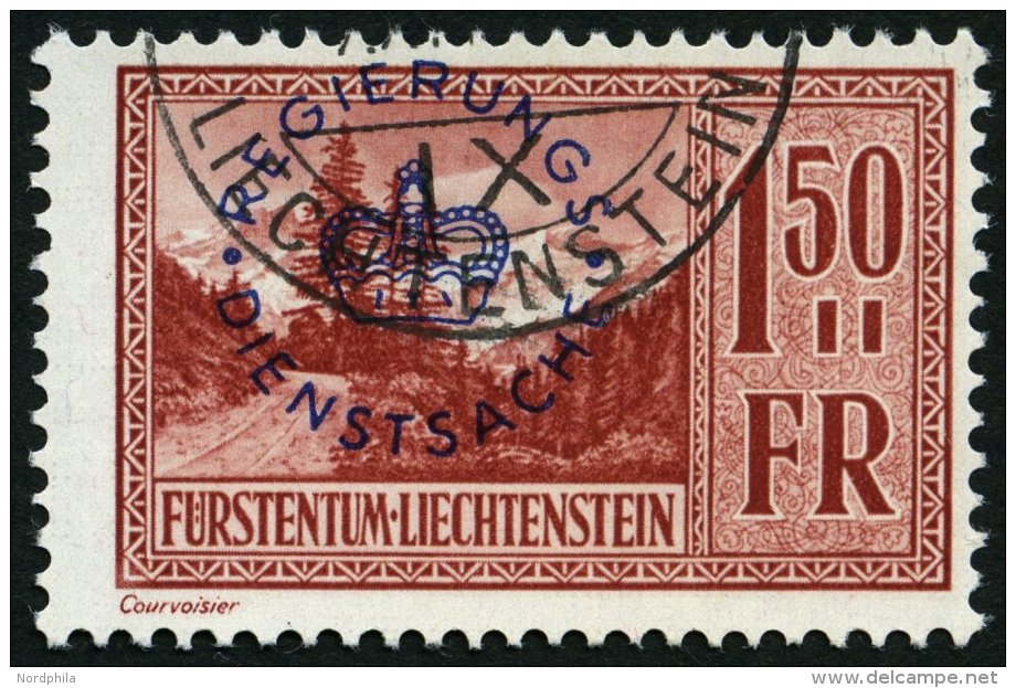 DIENSTMARKEN D 19 O, 1935, 1.50 Fr. Valüna, Pracht, Mi. 300.- - Official
