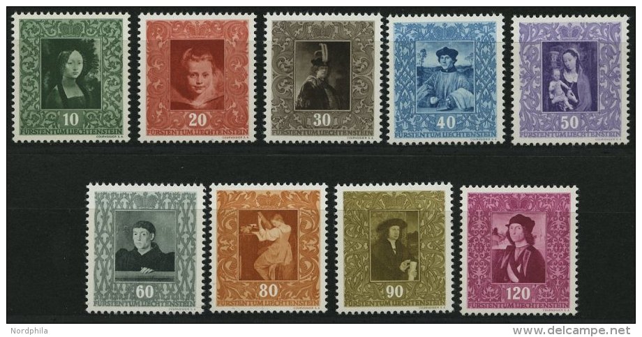 LIECHTENSTEIN 268-76 **, 1949, 1. Gemäldeserie, Prachtsatz, Mi. 80.- - Other & Unclassified