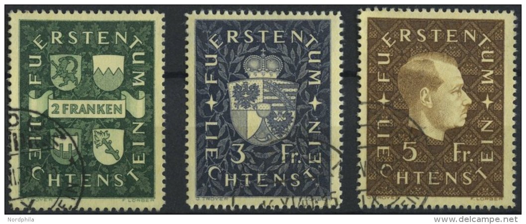 LIECHTENSTEIN 183-85 O, 1939, Wappen Und Fürst Franz Josef II, Prachtsatz, Mi. 140.- - Other & Unclassified