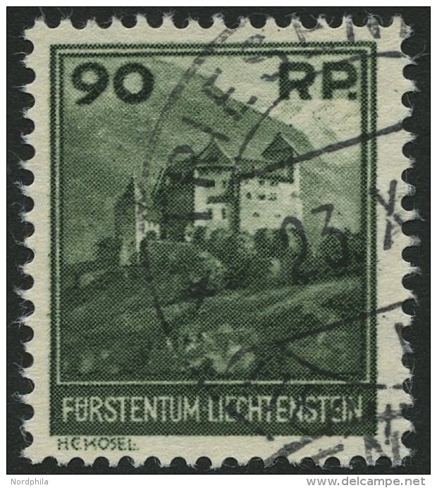 LIECHTENSTEIN 120 O, 1933, 90 Rp. Burg Gutenberg, Pracht, Mi. 140.- - Other & Unclassified