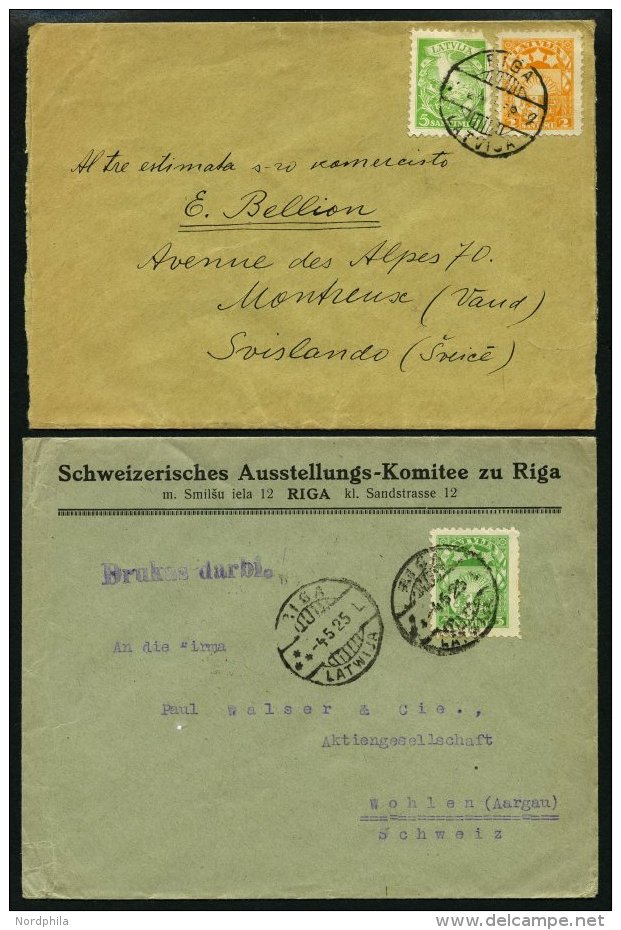 LETTLAND 1924-29, 4 Verschiedene Belege In Die Schweiz, Dabei 2 Einschreibbriefe, Etwas Unterschiedlich, Besichtigen! - Latvia