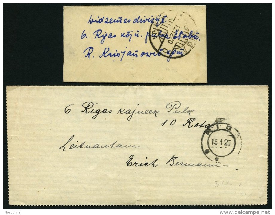 LETTLAND 1919/20, 4 Verschiedene Feldpostbelege, Feinst/Pracht - Latvia