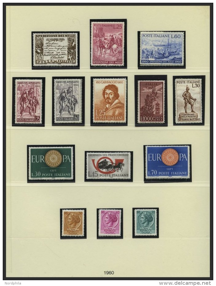 SAMMLUNGEN, LOTS **, O, Postfrische, Wohl Komplette Sammlung Italien Von 1960-90 In 3 Falzlosalben, Oftmals Zusätzl - Collections