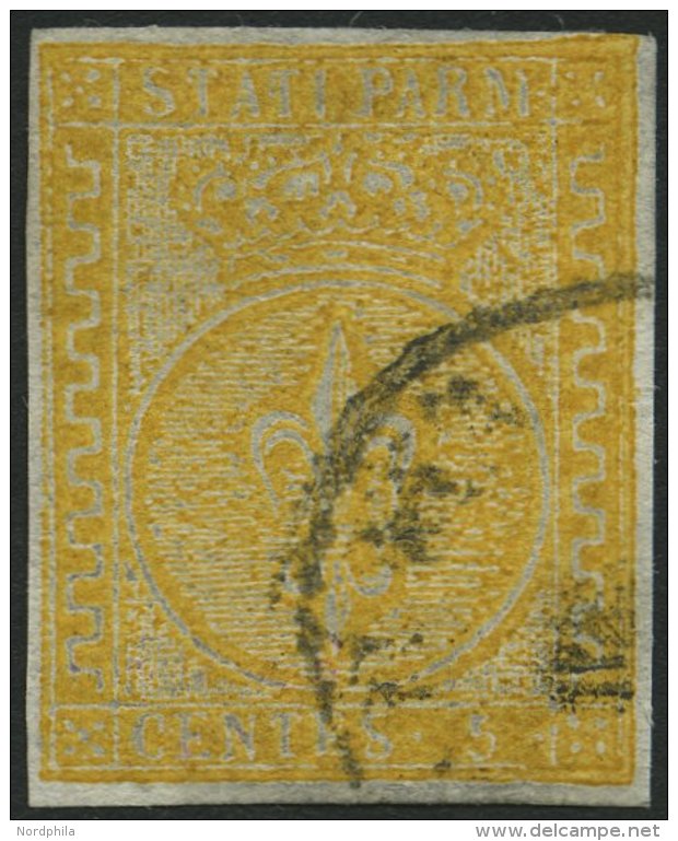 PARMA 6a O, 1853, 5 C. Orange, Pracht, Signiert Thier Und Gebrüder Senf, Mi. 750.- - Parma