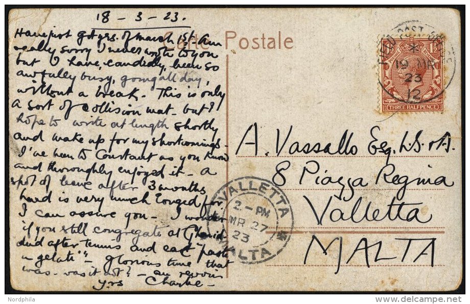 BRITISCHE MILITÄRPOST 129 BRIEF, 1923, 11/2 P. König Georg V Mit K1 FIELD POST OFFICE/No. 12, Militärbase - Used Stamps