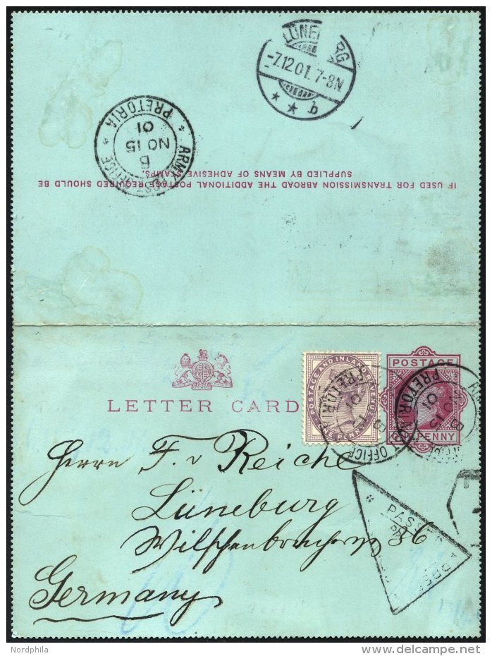 BRITISCHE MILITÄRPOST 65 BRIEF, 1901, 1 P. Königin Victoria Auf Privatbrief Eines Deutschen Siedlers, Bef&ouml - Used Stamps