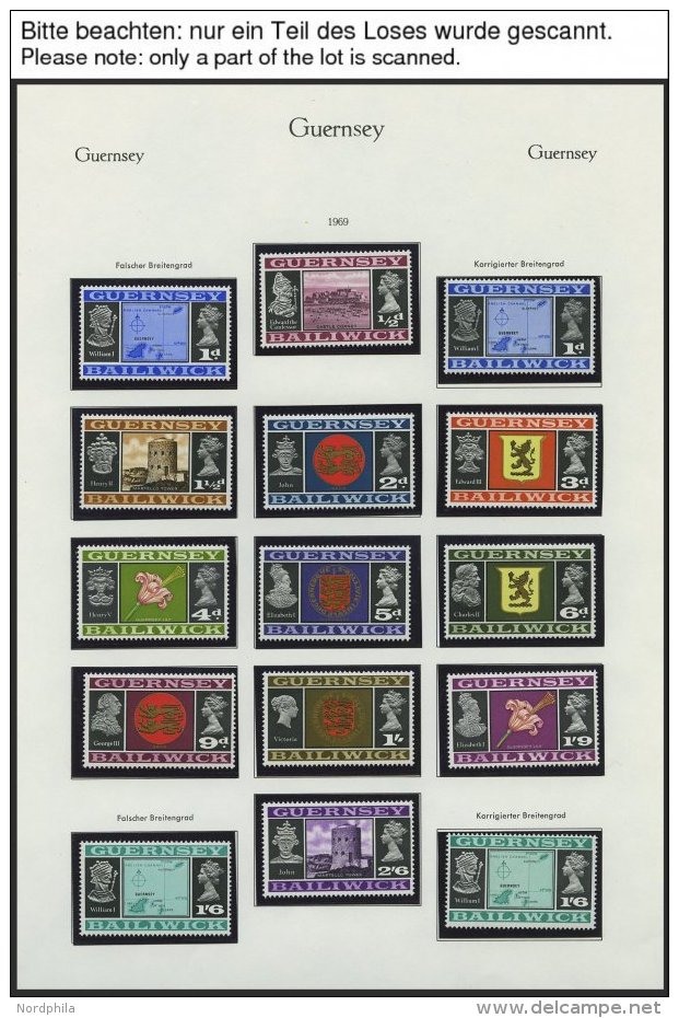 GUERNSEY **, Komplette Postfrische Sammlung Guernsey Von 1969-83 Auf KA-BE-Seiten, Prachterhaltung, Mi. 270.- - Guernesey