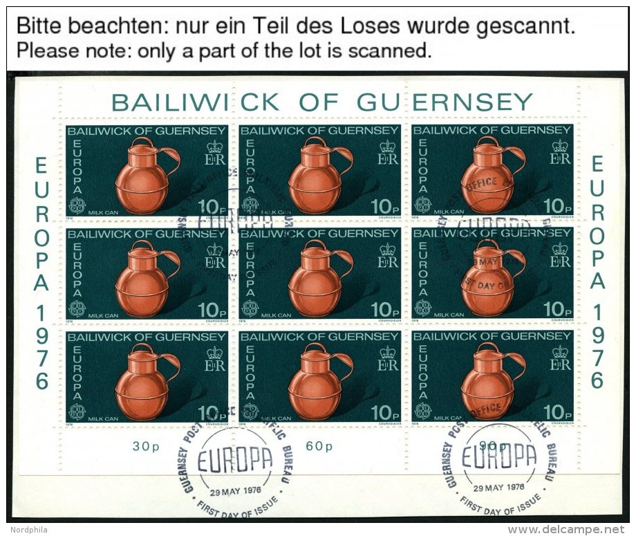 GUERNSEY KB O, 1976-90, Europa, 14 Kleinbogensätze (ohne 1982) Mit Ersttagsstempeln, Pracht, Mi. 353.- - Guernsey