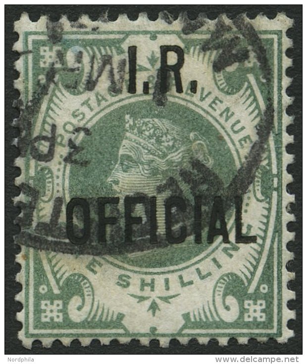 DIENSTMARKEN D 50 O, 1889, 1 Sh. I.R., Farbfrisch, Pracht, Mi. 190.- - Officials