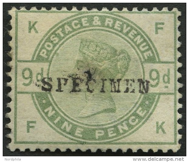 GROSSBRITANNIEN 80SP (*), 1883, 9 P. Dunkelgraugrün, Aufdruck SPECIMEN, Ohne Gummi, Feinst - Used Stamps