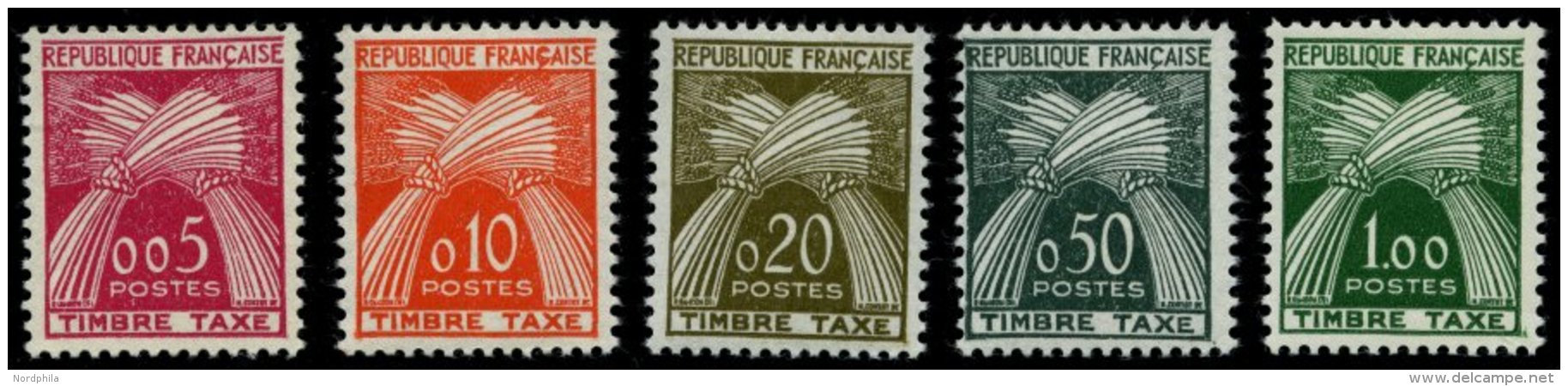 PORTOMARKEN P 93-97 **, 1960, Weizengarben, Prachtsatz, Mi. 70.- - Timbres-taxe