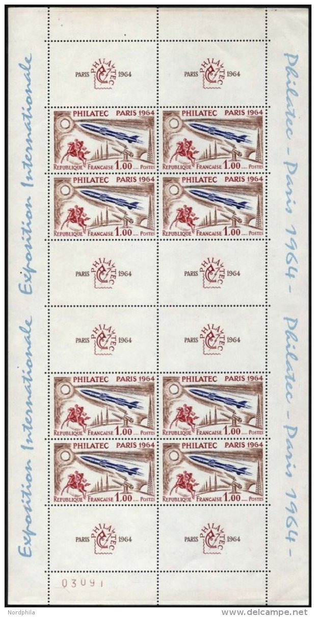 FRANKREICH 1480KB **, 1964, 1 Fr. Philatec Im Kleinbogen, Pracht, Mi. 180.- - Otros & Sin Clasificación