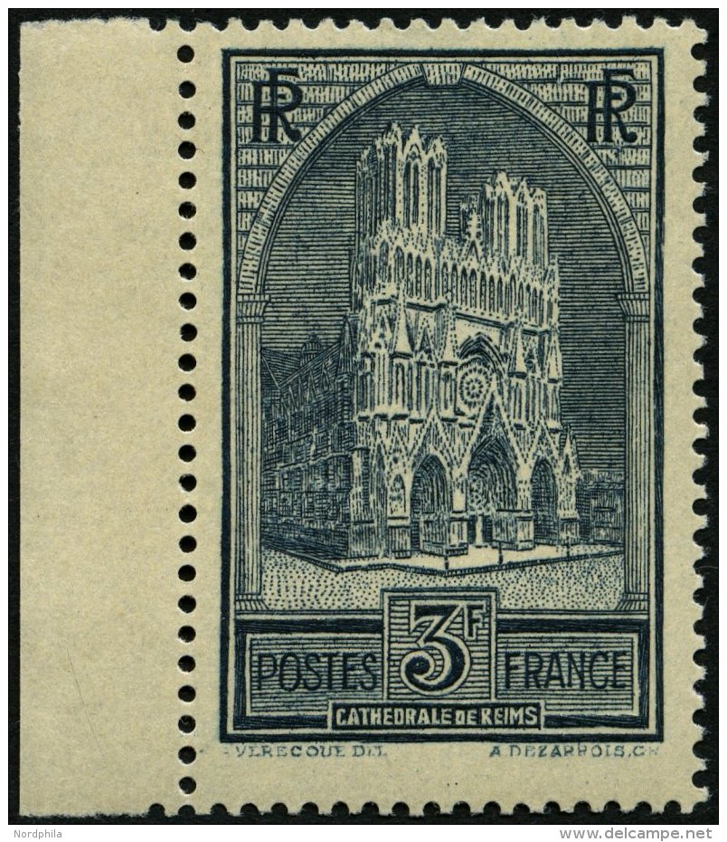 FRANKREICH 256I **, 1930, 3 Fr. Kathedrale Von Reims, Type I, Pracht, Mi. 120.- - Other & Unclassified