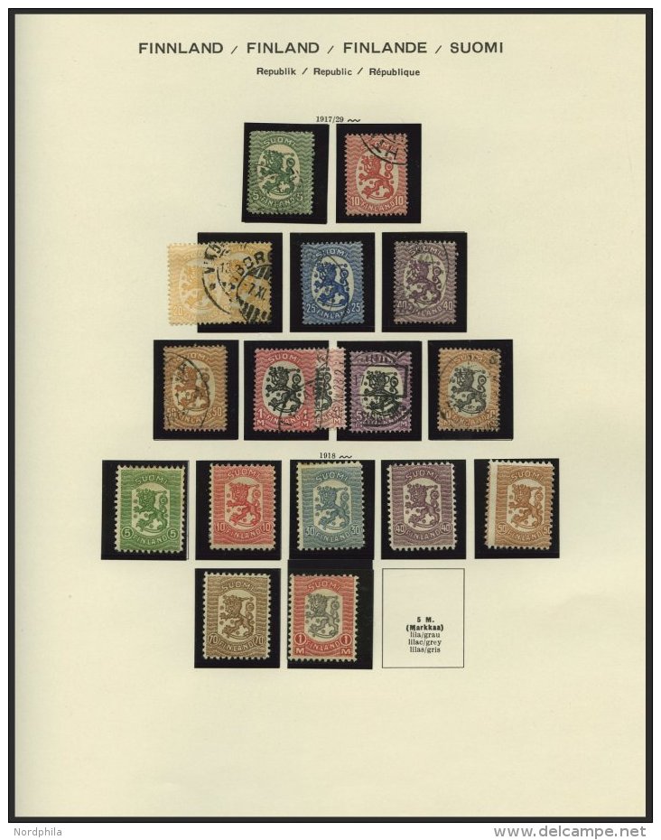 SAMMLUNGEN O, *, Sammlungsteil Finnland Von 1875-1944 Auf Schaubekseiten (Text Ab 1856) Mit Mittleren Ausgaben, Dabei Os - Used Stamps