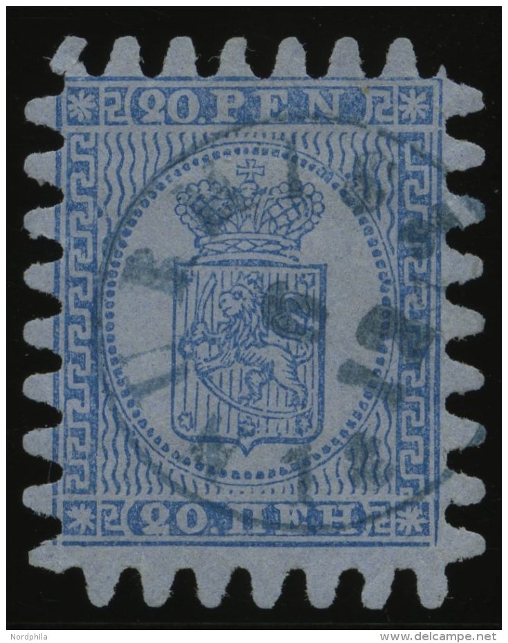 FINNLAND 8C O, 1866, 20 P. Blau, Blauer K2 NURMIS, Alle Zungen, Pracht - Other & Unclassified