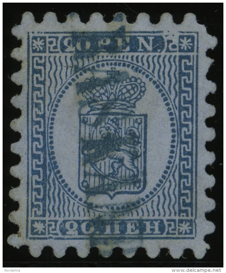 FINNLAND 8Ay O, 1873, 20 P. Blau Auf Graublau Mit Blauem L1 TRÄSKÄNDA, Praktisch Alle Zungen, Pracht - Other & Unclassified