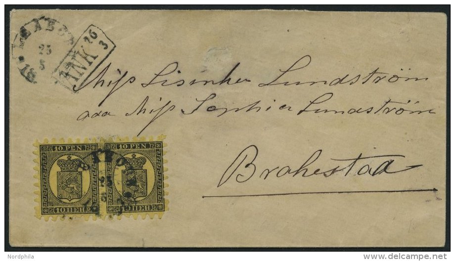 FINNLAND 7By Paar BRIEF, 1870, 10 P. Schwarz Auf Sämisch Im Waagerechten Paar Mit K1 ULEABORG Auf Brief Nach Brohes - Other & Unclassified