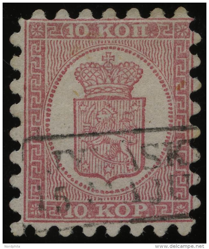 FINNLAND 4A O, 1860, 10 K. Rosakarmin Auf Rosa, R2 JYVÄSKYLÄ, Alle Zungen, Pracht - Other & Unclassified