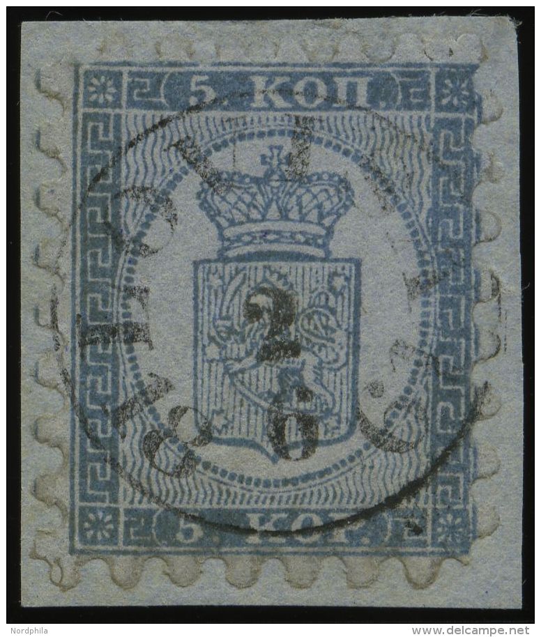 FINNLAND 3A BrfStk, 1860, 5 Kr. Grünlichblau (Facit 3C1b), Zentrischer K1 LOVISA, Alle Zungen, Prachtbriefstüc - Other & Unclassified